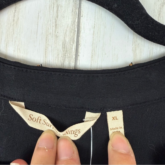 Soft Surroundings NWT XL Festa Black Embellished Top - Picture 9 of 12